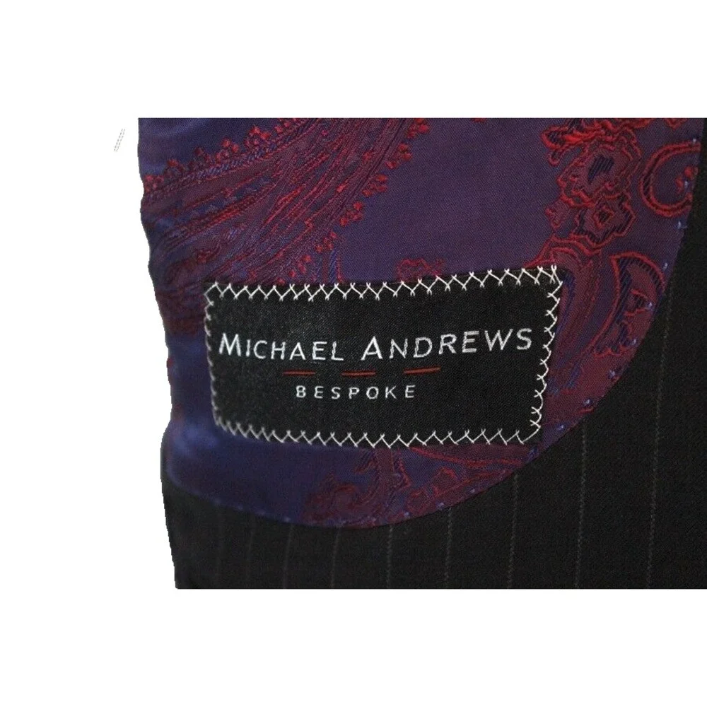charcoal pinstripe Michael Andrews Bespoke blazer jacket sport suit coat slim 40